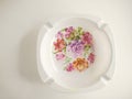 high angle view ashtray  on a white background. Royalty Free Stock Photo