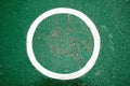 White Circle color paint on green floor background