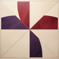 Minimalist Sculpture: Quilting Square In Red, Blue, And Purple