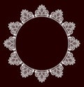 Lace White Background Circle Frame Royalty Free Stock Photo