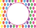 Balloons pattern banner template with blank white circle