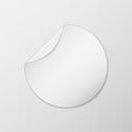 White circle round peel off paper sticker