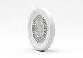 White circular object with textured pattern isolated on white background Royalty Free Stock Photo