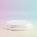 A white circular platform on a pastel background Royalty Free Stock Photo