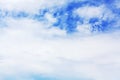 White cirrus clouds blue sky background, cumulus cloud texture, cloudy skies, cloudscape, heaven, cloudiness, ozone, overcast Royalty Free Stock Photo