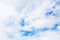 White cirrus clouds blue sky background, cumulus cloud texture, cloudy skies, cloudscape, heaven, cloudiness, ozone, overcast Royalty Free Stock Photo