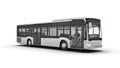 White city bus. 3d rendering Royalty Free Stock Photo