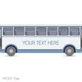 White city bus vector isolated icon, tourist bus, commercial bus