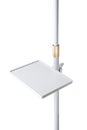 White clamp-on table for a studio stand Royalty Free Stock Photo