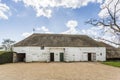 White clapboard barn at Great Dixter, East Sussex, south-east England Royalty Free Stock Photo