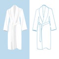 White classic cotton bathrobe, illustration