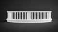 A white classical balustrade featuring balusters and a handrail set against a dark background, serving as an architectural element Royalty Free Stock Photo