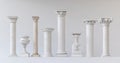 White Classical Columns and Urns Collection