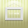 White classis frame on the wall. Vector Illustration Royalty Free Stock Photo