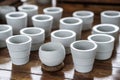 White clay ceramic planting pots Royalty Free Stock Photo