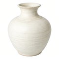 White clay vase isolated on white background