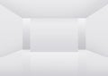 White clean empty architecture interior space room studio background wall display products minimalistic. 3d rendering