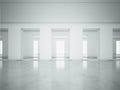 White clean open space interior. 3d render Royalty Free Stock Photo