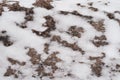 White clean snow covered beautiful stone texture