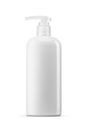 White clean unbranded dispenser cosmetics bottle isolated on white