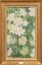 White Clematis with frame, paint by French painter Claude Monet