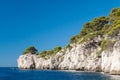 The white cliff of the Calanques near Cassis Provence, France Royalty Free Stock Photo