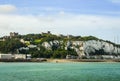 The White Cliffs of Dover and the Dover Castle Royalty Free Stock Photo