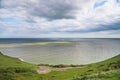 White Cliffs of Dover with ferry view