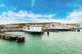 White cliffs and Dover harbor