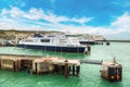 White cliffs and Dover harbor