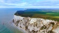 White cliffs at the English coast - aerial view