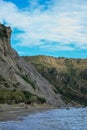 White cliffs in Greece on the island of Zakynthos Royalty Free Stock Photo