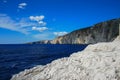 White cliffs in Greece on the island of Zakynthos Royalty Free Stock Photo