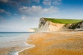 White cliffs at prehistoric Jurassic coast Royalty Free Stock Photo