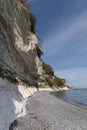 The white cliffs of Stevns Klint, Denmark on a summer day Royalty Free Stock Photo