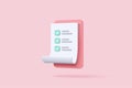 White clipboard task management todo check list, efficient work on project plan, fast progress, level up concept, assignment and