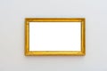 White clipped painting with a golden wooden carved frame