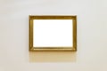 White clipped painting with a wooden carved frame