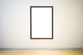 White clipped painting with wooden dark frame