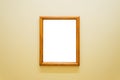 White clipped painting with wooden frame