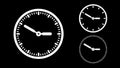 White clock, minimal style. with black background