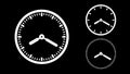 White clock, minimal style. with black background