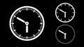 White clock, minimal style. with black background