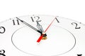 White clock showing time about nine isolated Royalty Free Stock Photo