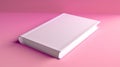 A white closed book with a blank leather cover lies on a pink background Royalty Free Stock Photo