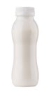 White closed clean plastic bottle with dairy product isolated