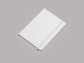 White notepad with white elastic on white background, 3d rendering.