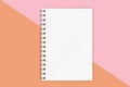 White Closed Spiral Paper Cover Mockup Notebook. 3d Rendering Royalty Free Stock Photo