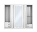 White closet with open doors. Closet compartment Royalty Free Stock Photo