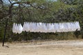 White cloth on the clothesline Royalty Free Stock Photo